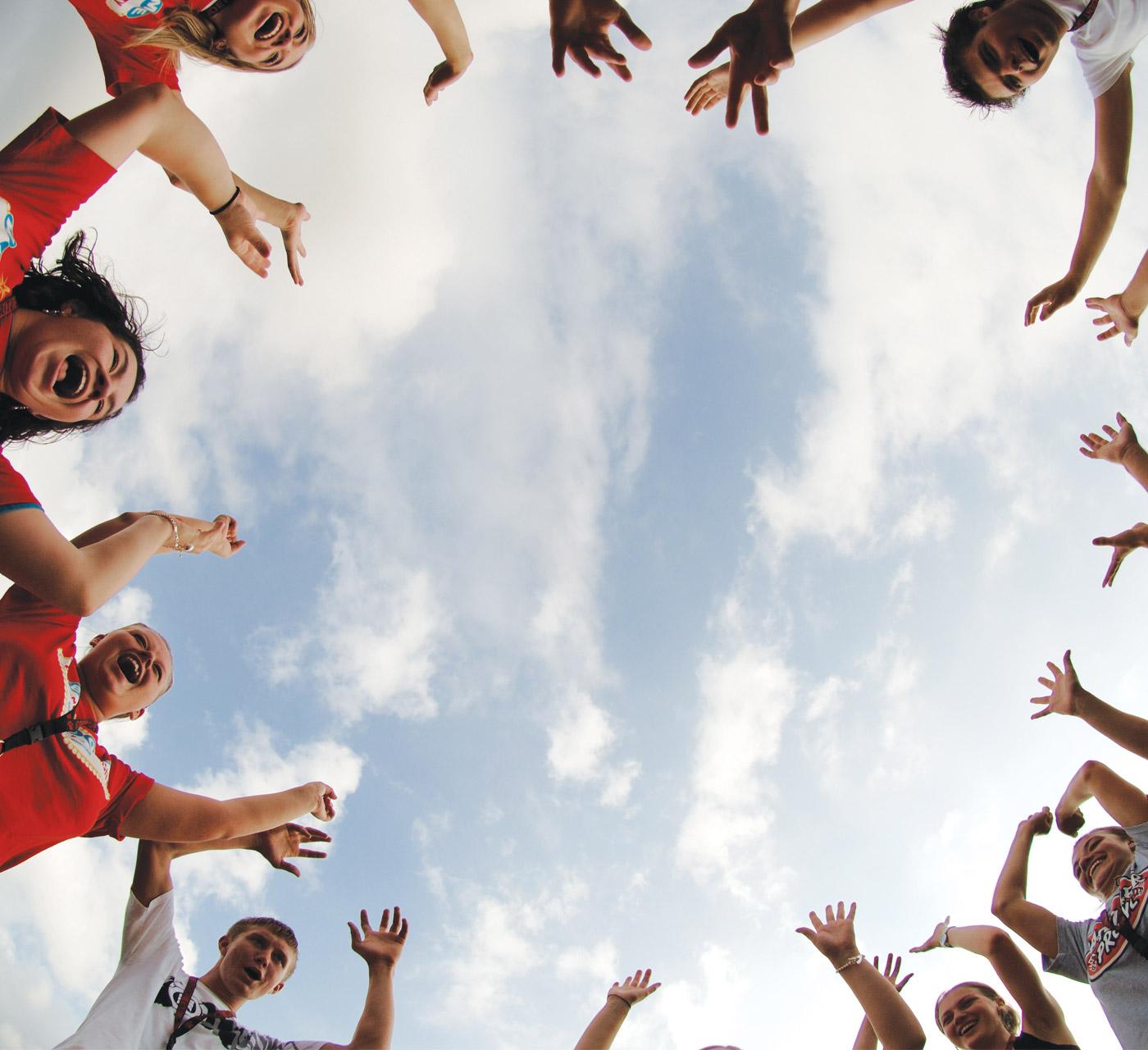 Students cheering